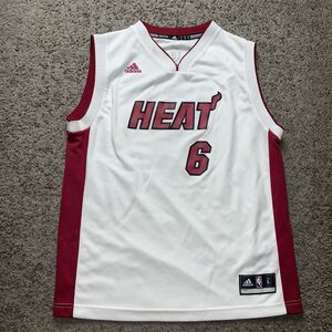 Adidas Lebron James #6 Miami Heat NBA Women’s Large White